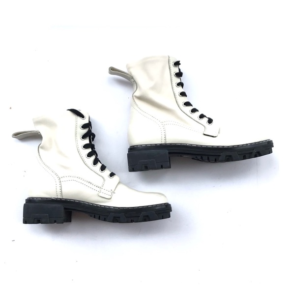 Rag & Bone Shiloh White High Gored Leather Boots - Picture 3 of 7